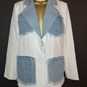 White and denim Blazer